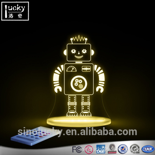 Acrylic Robor shape led boy night light